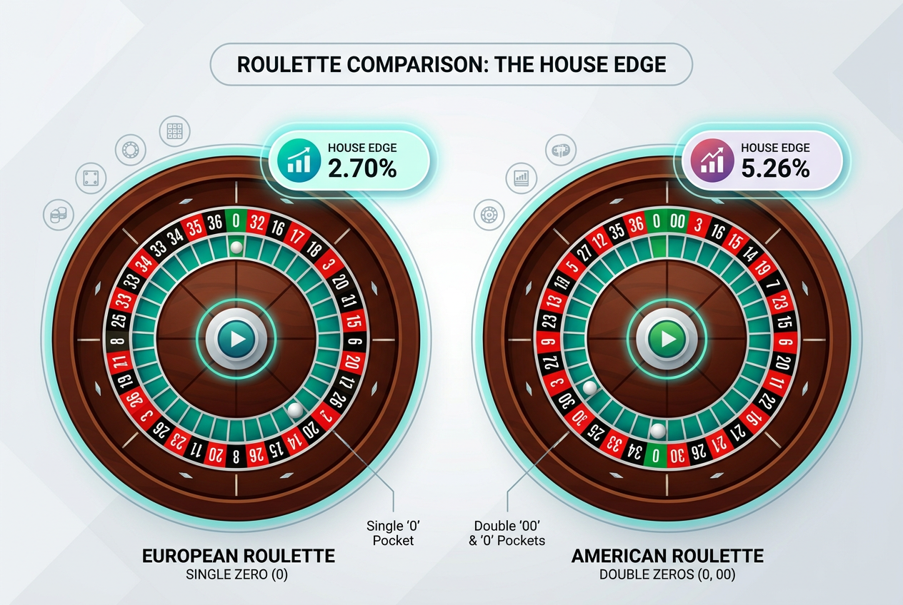 Porównanie House Edge w ruletce europejskiej i amerykańskiej